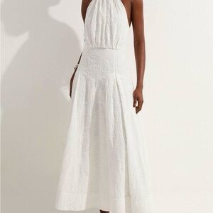 Elegant White Halter Maxi Dress